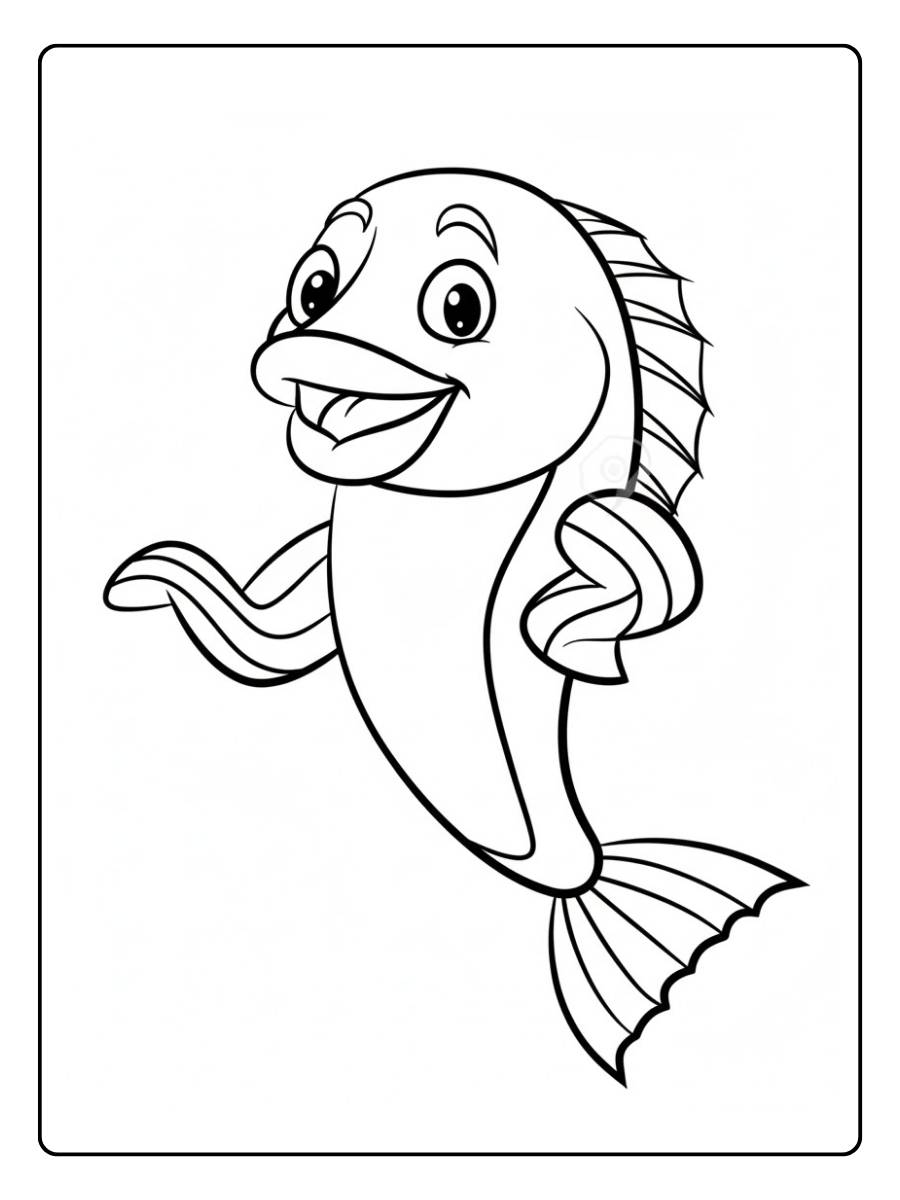 Kleurplaat vis Vrolijk Vuurwerk