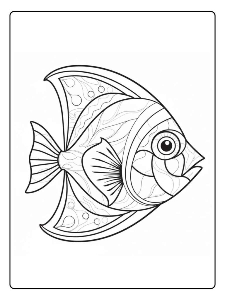 Kleurplaat vis Vrolijke Clownvis
