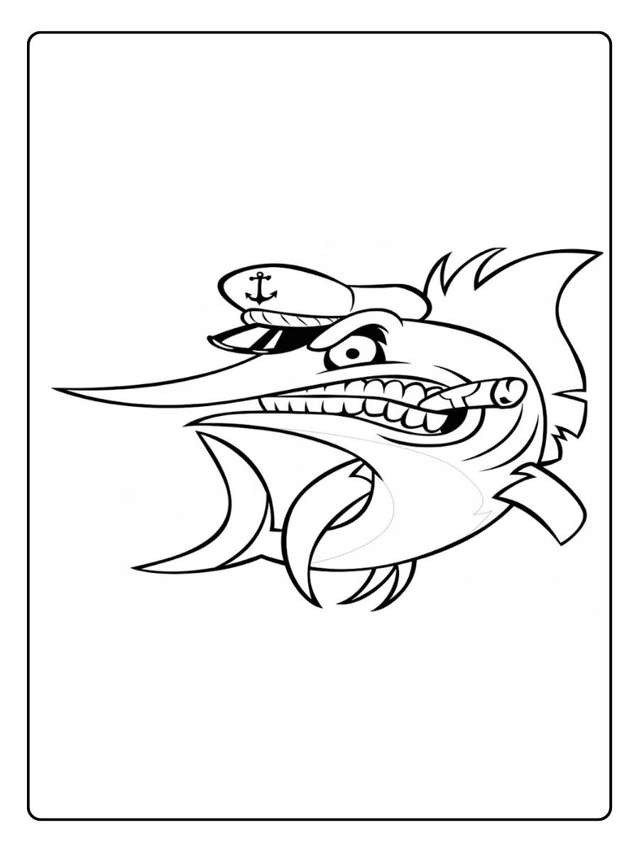 Kleurplaat vis Zwemmend Geluk