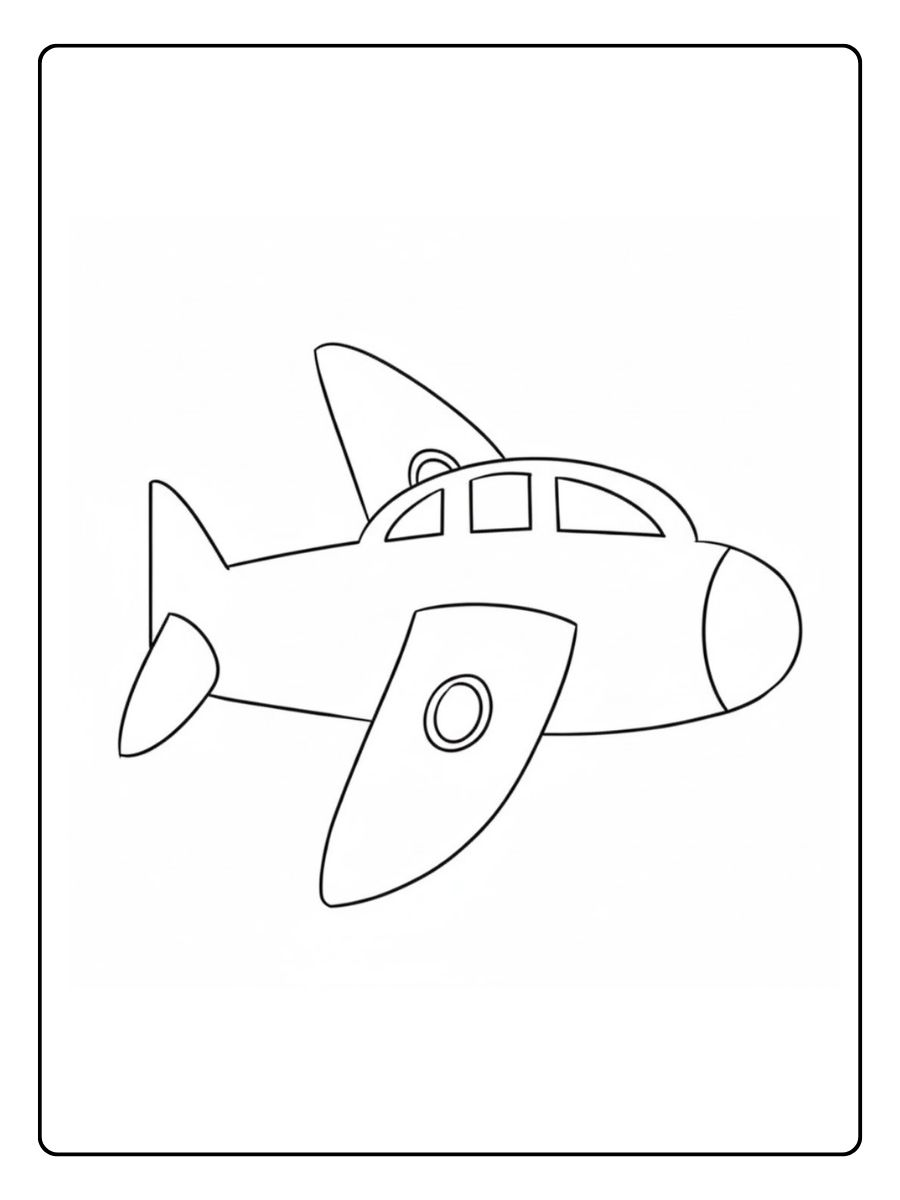 Kleurplaat vliegtuig Eenvoudig propellervliegtuig