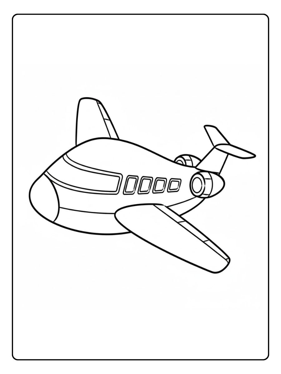 Kleurplaat vliegtuig Grote jet in de lucht
