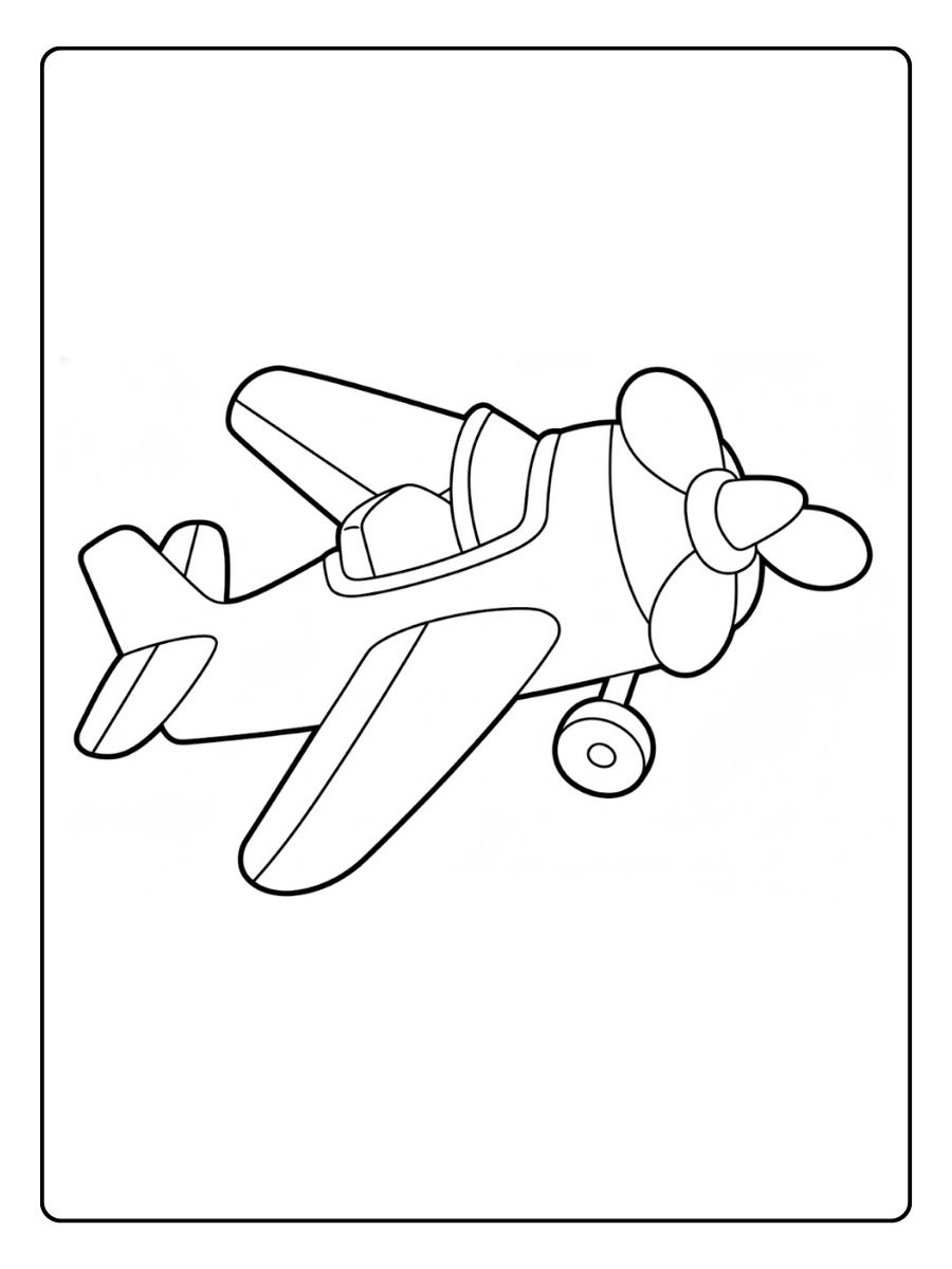 Kleurplaat vliegtuig Klein propellervliegtuig