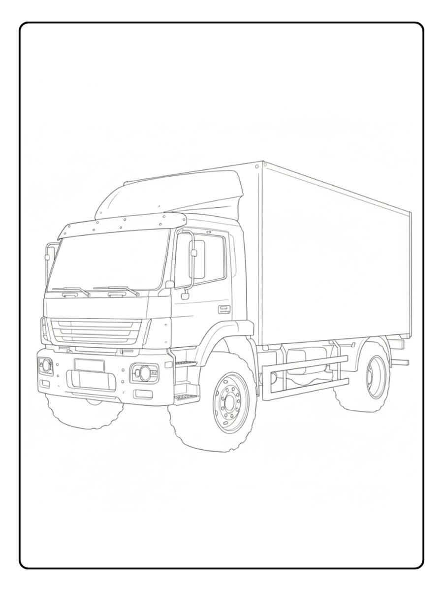 Kleurplaat vrachtwagen met laadbak