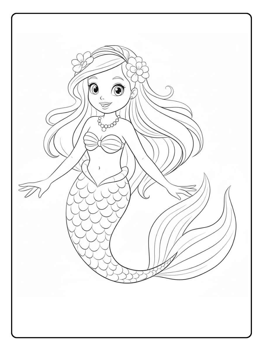 Kleurplaat zeemeermin Dansende zeemeermin