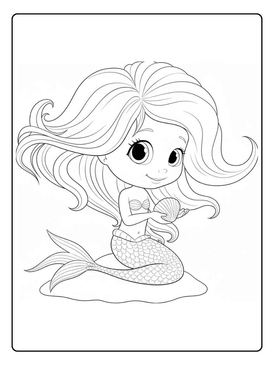 Kleurplaat zeemeermin Zeemeermin lezend op een rots