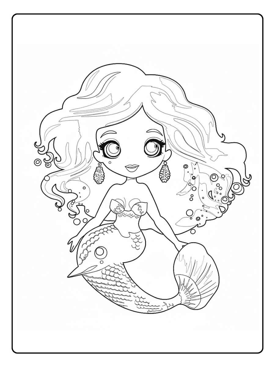 Kleurplaat zeemeermin Zeemeermin met een visvriendje