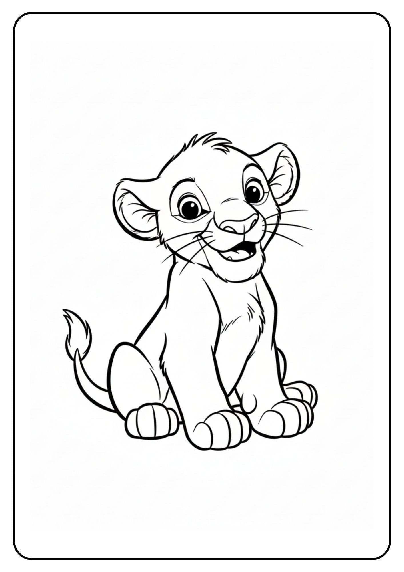 Kleurplaten Disney Simba lion king