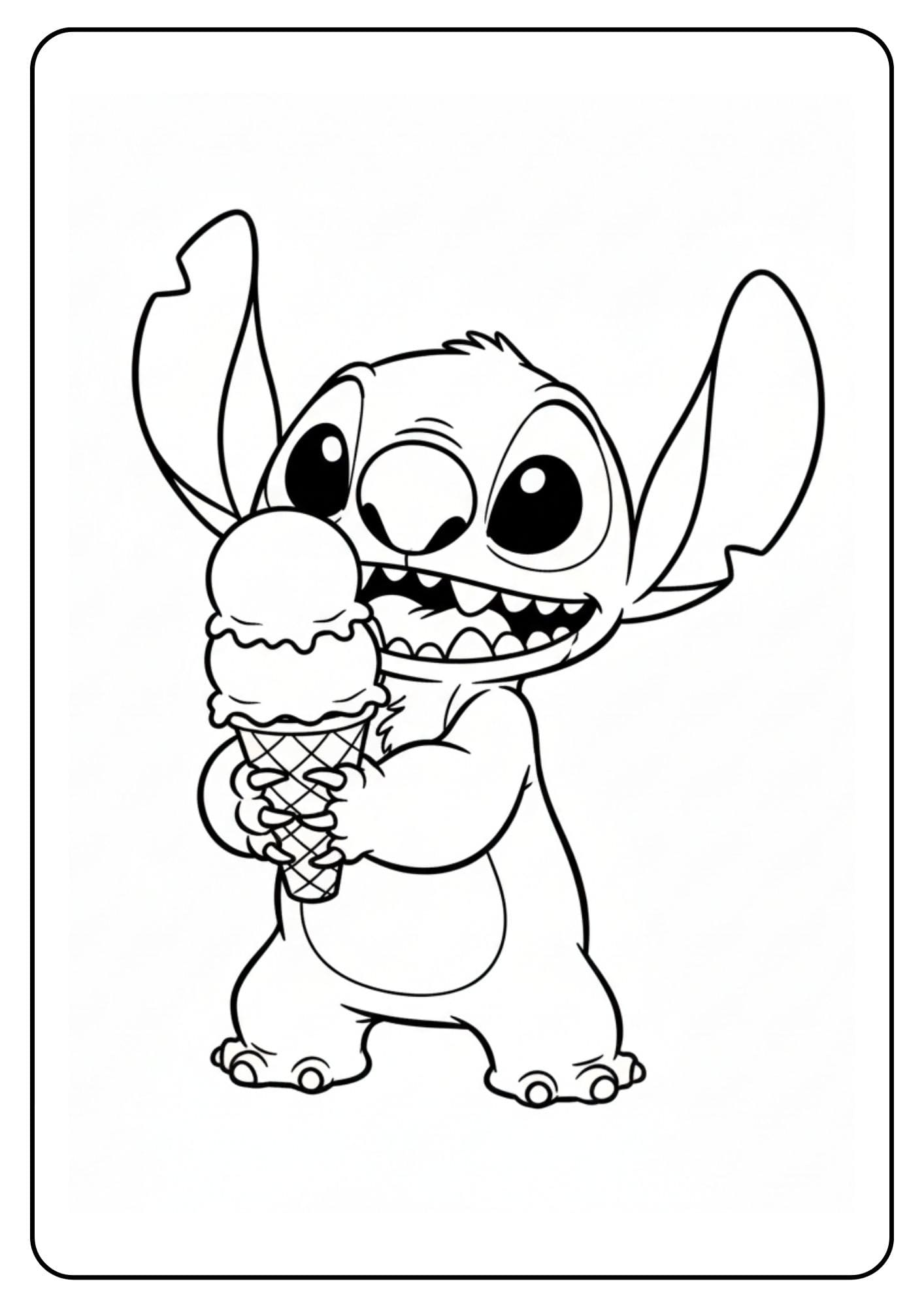 Kleurplaten Stitch ijs