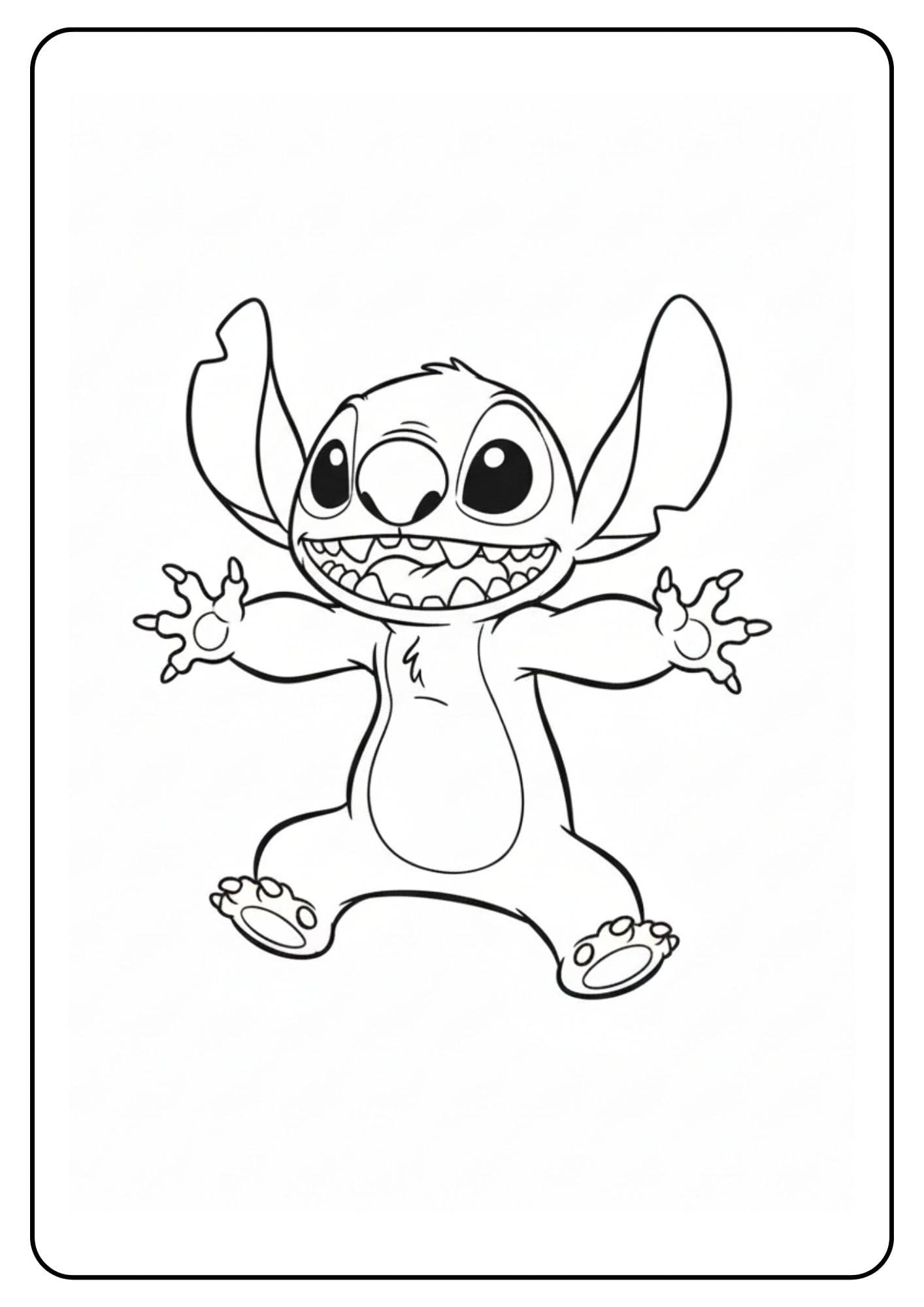 Kleurplaten Stitch springend