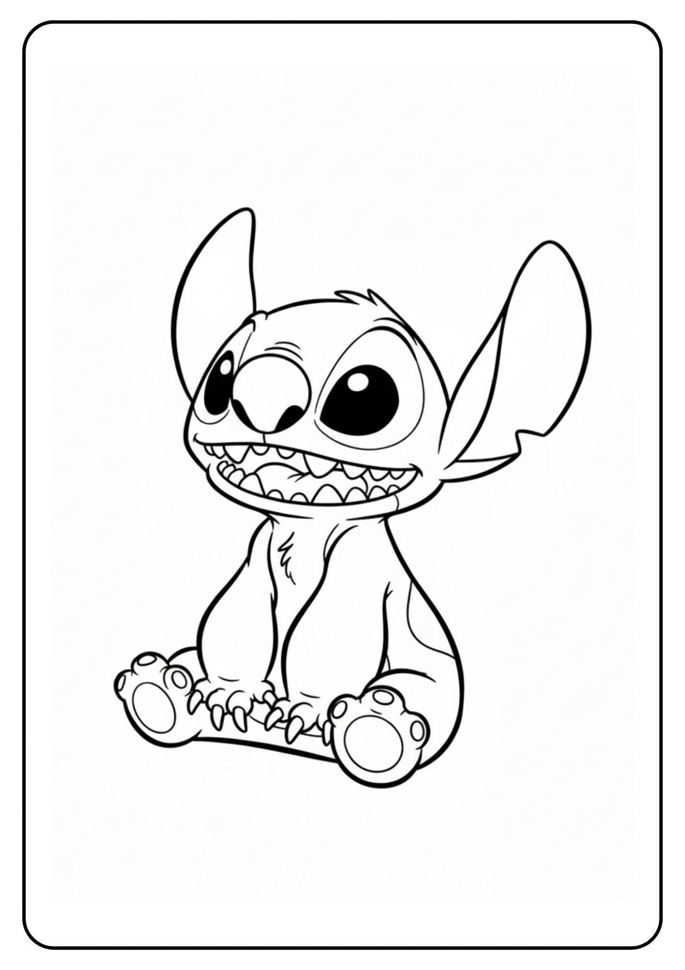 Kleurplaten Stitch zittend