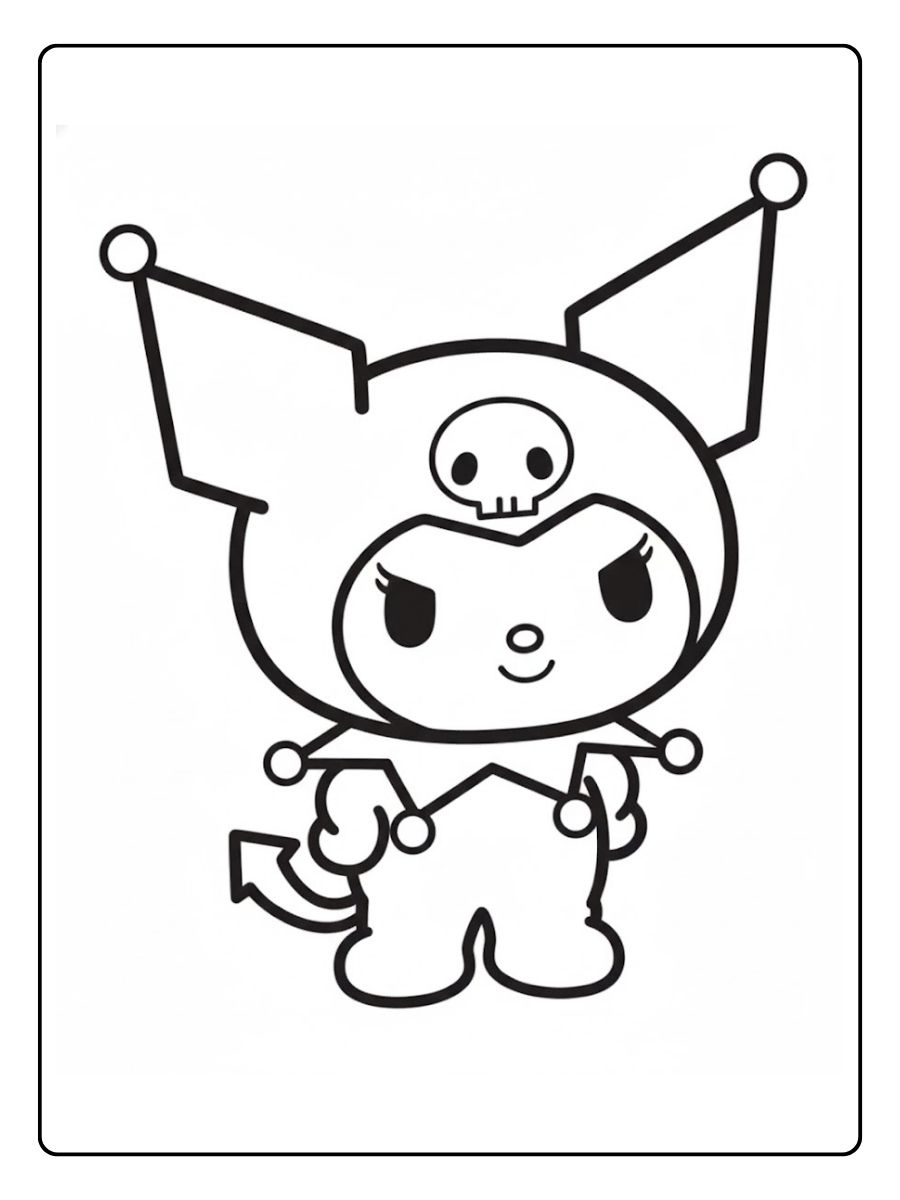 Kuromi kleurplaat handen in zij