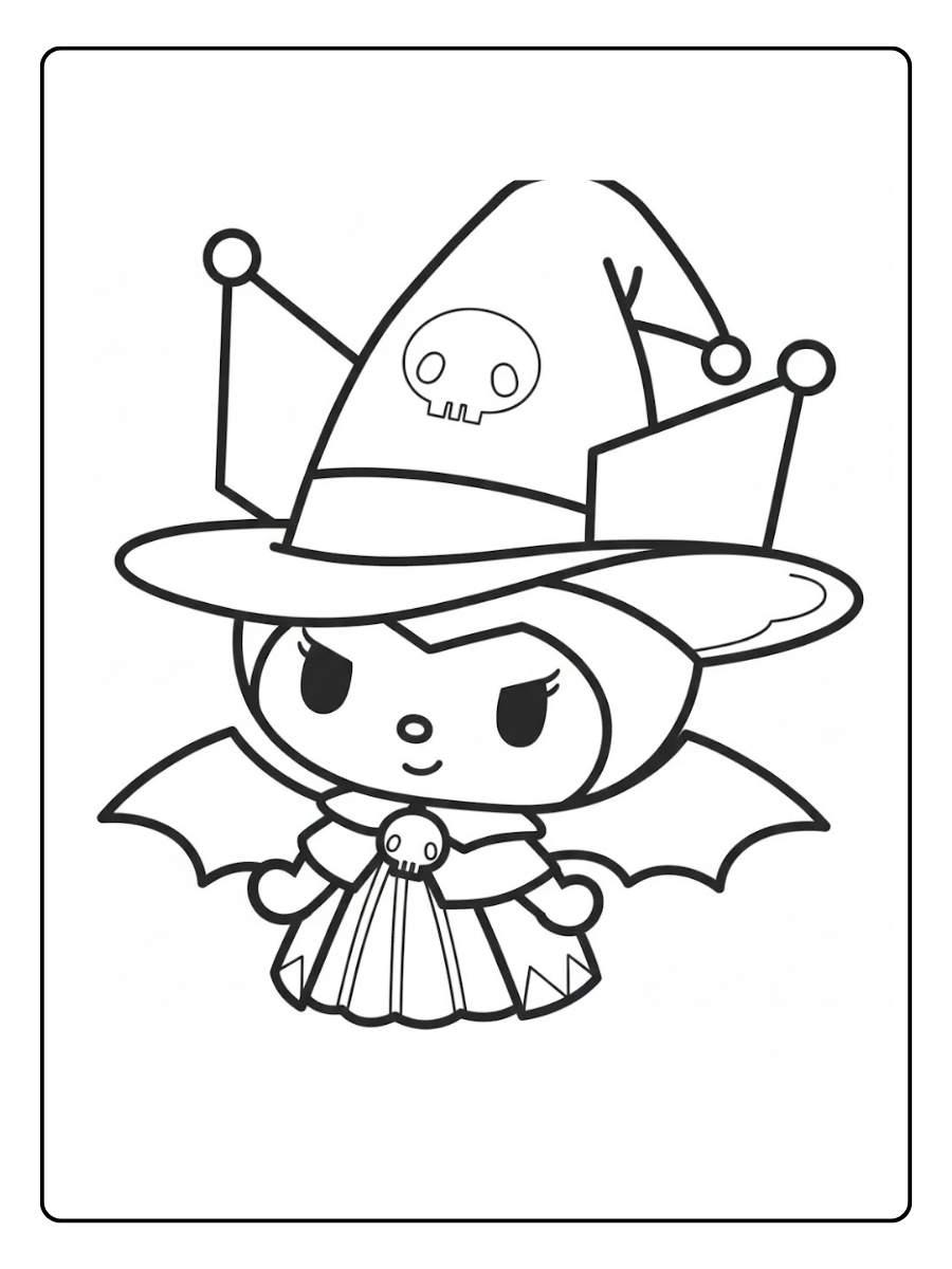 Kuromi kleurplaat heks kostuum