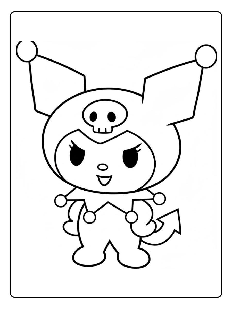 Kuromi kleurplaat stoere houding