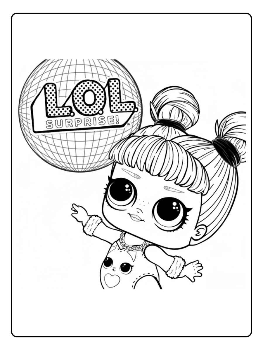 LOL kleurplaat LOL Surprise pop zwaaiend