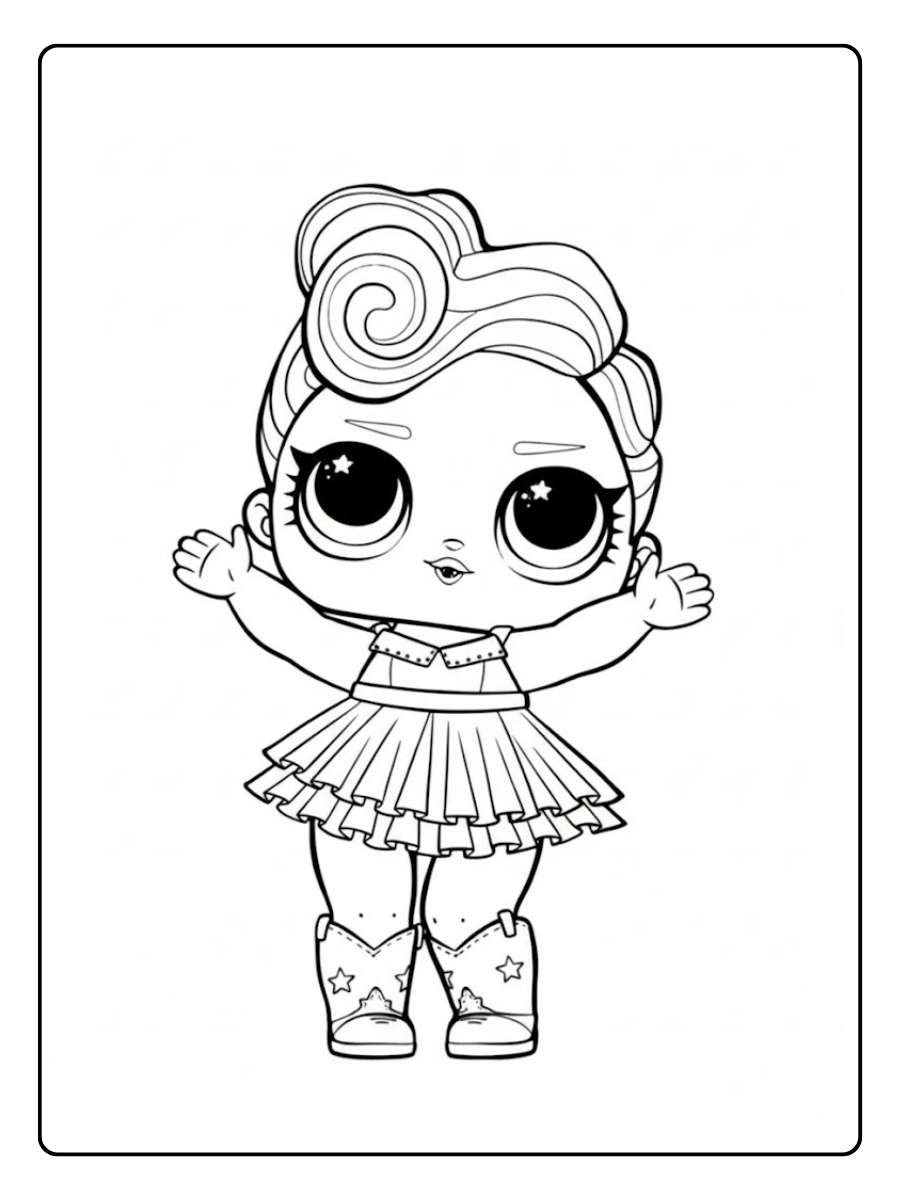 LOL kleurplaat pop in danspose