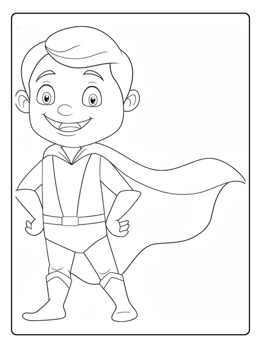Leuke kleurplaat superheld voor kinderen