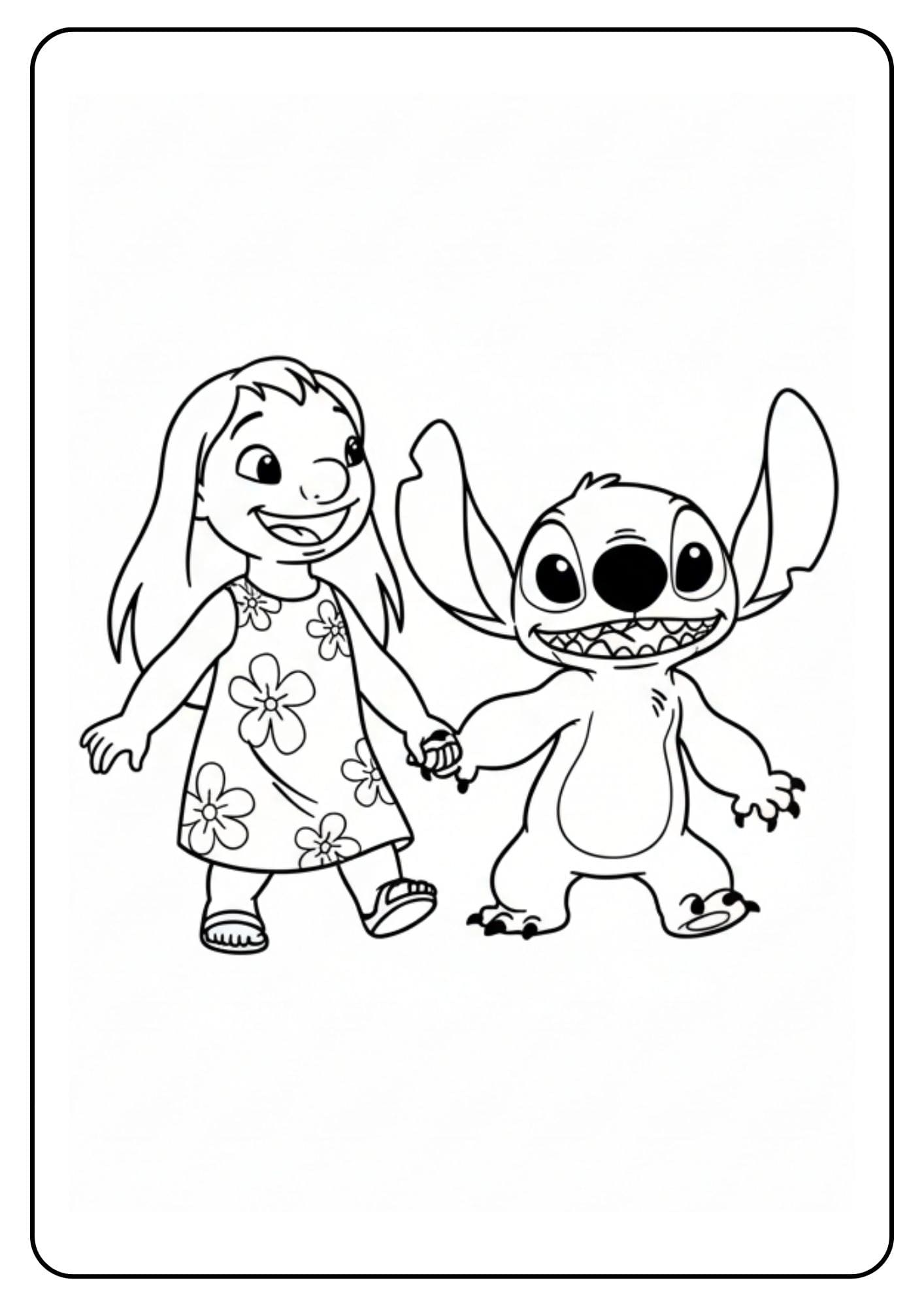 Lilo met Stitch kleurplaat