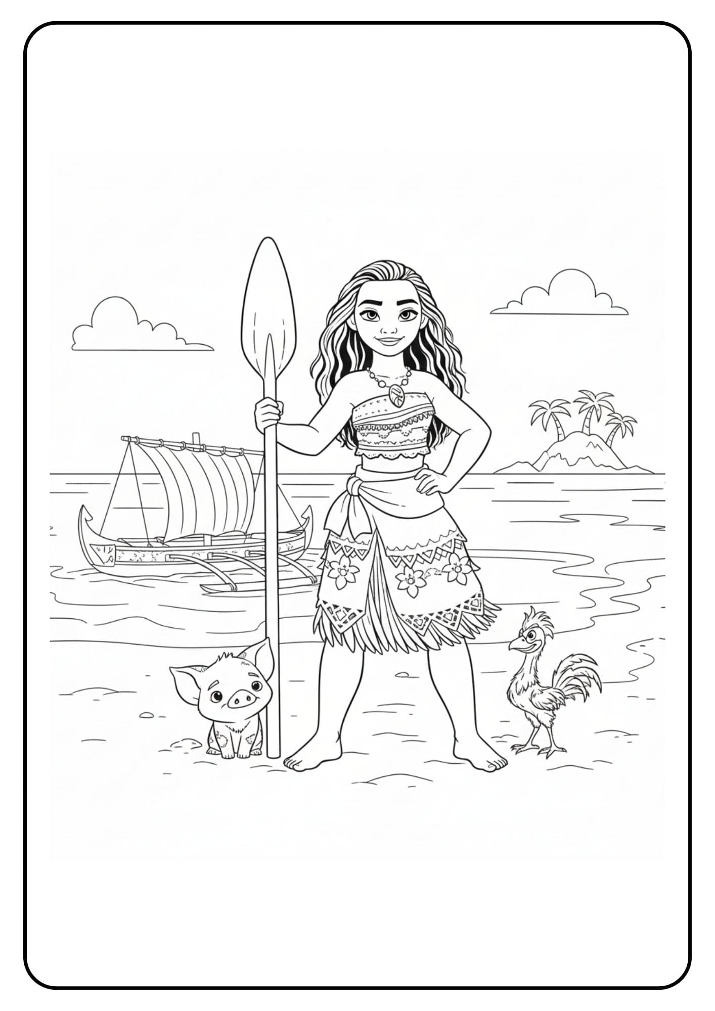 Moana kleurplaat disney prinsessen