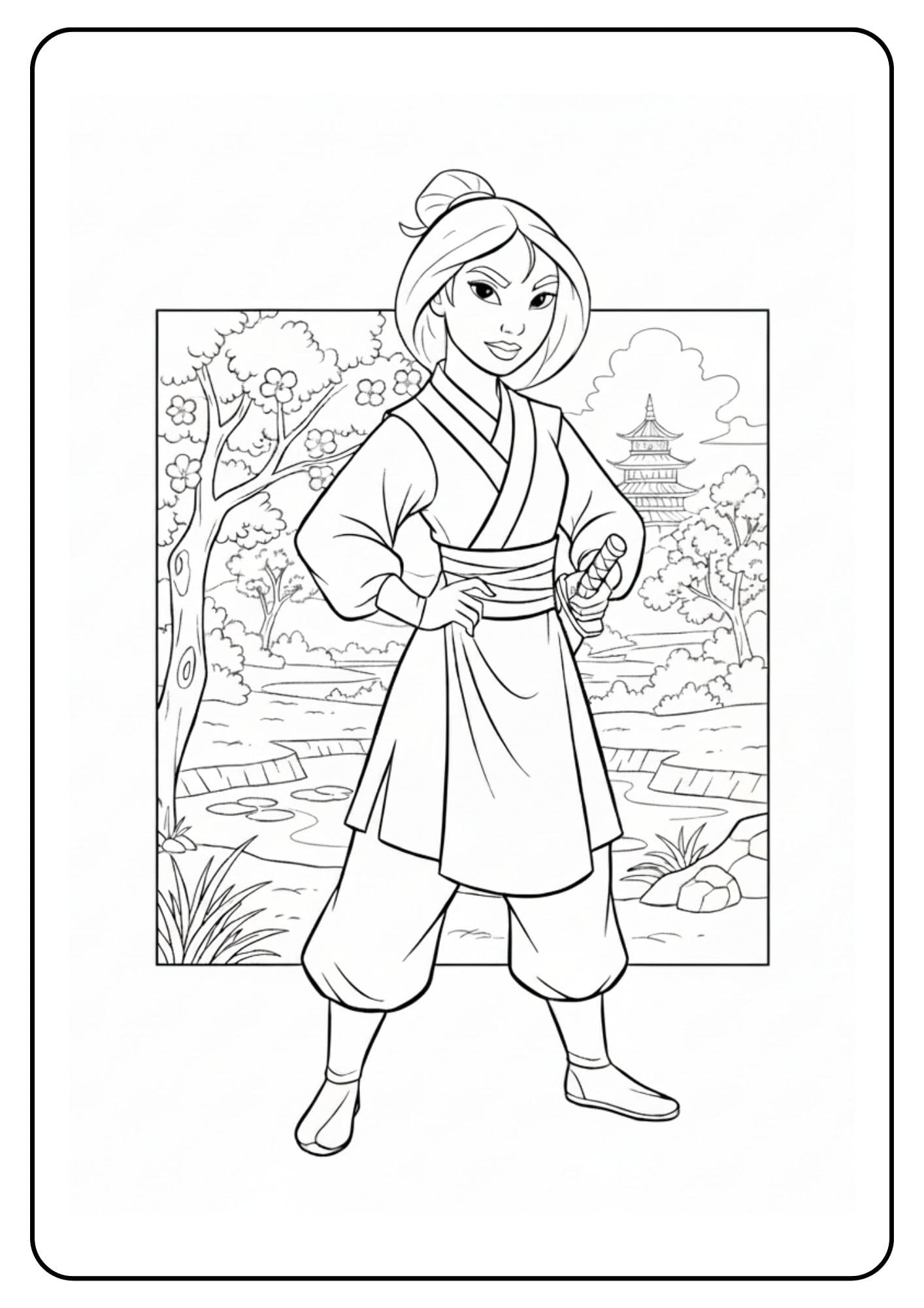 Mulan disney kleurplaten prinsessen