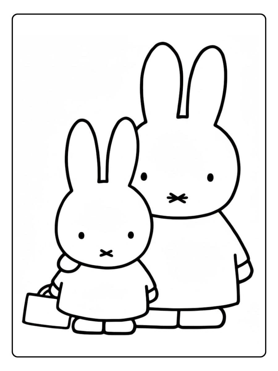 Nijntje en Vriendje Kleurplaat