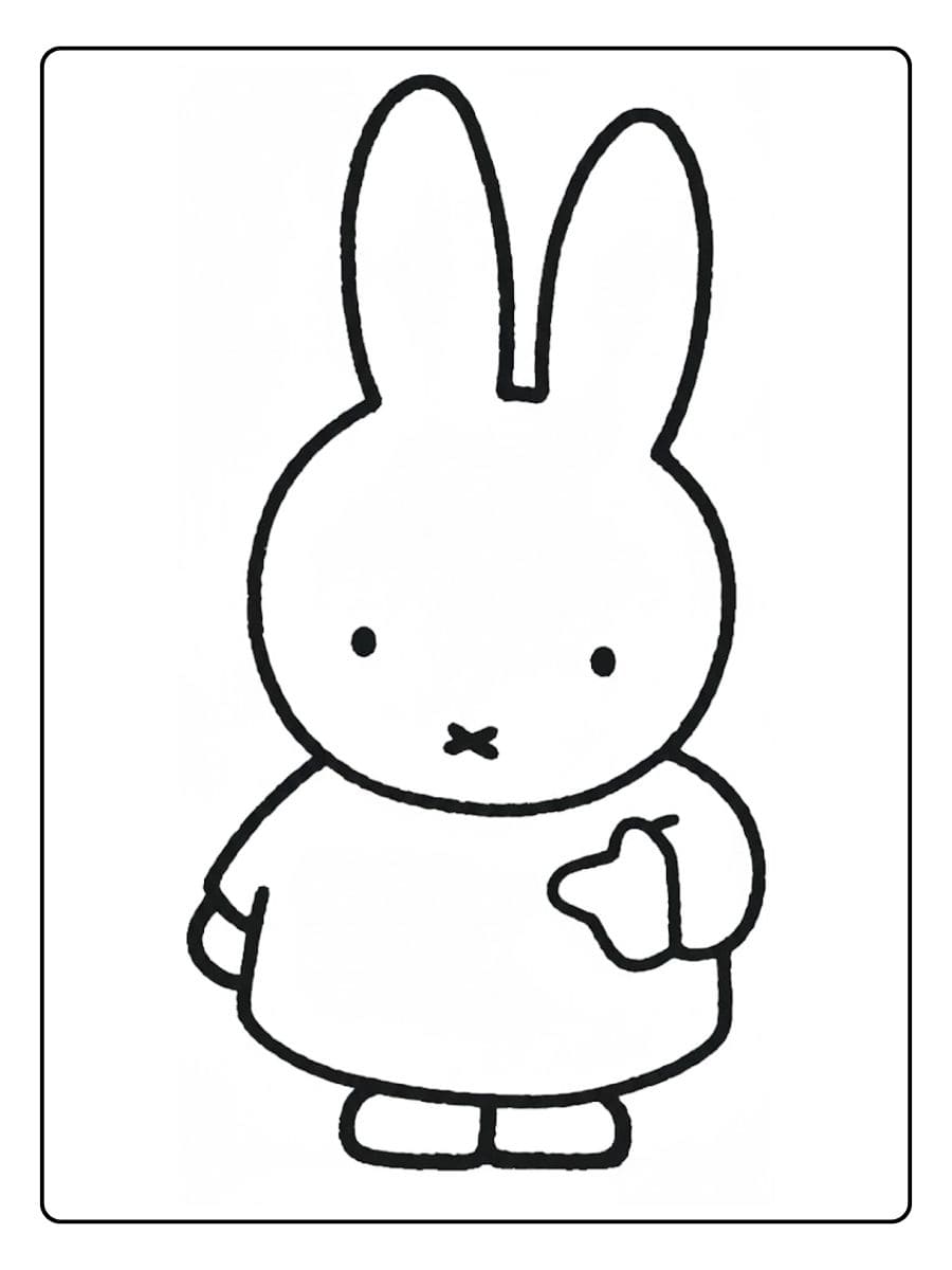Nijntje konijn simple omtrek kleurplaat kleurplaat nijntje