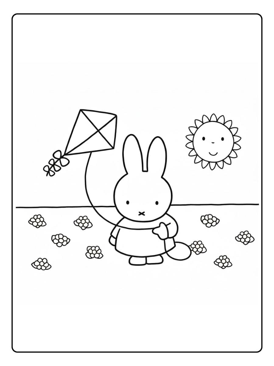 Nijntje met ballon kleurplaat