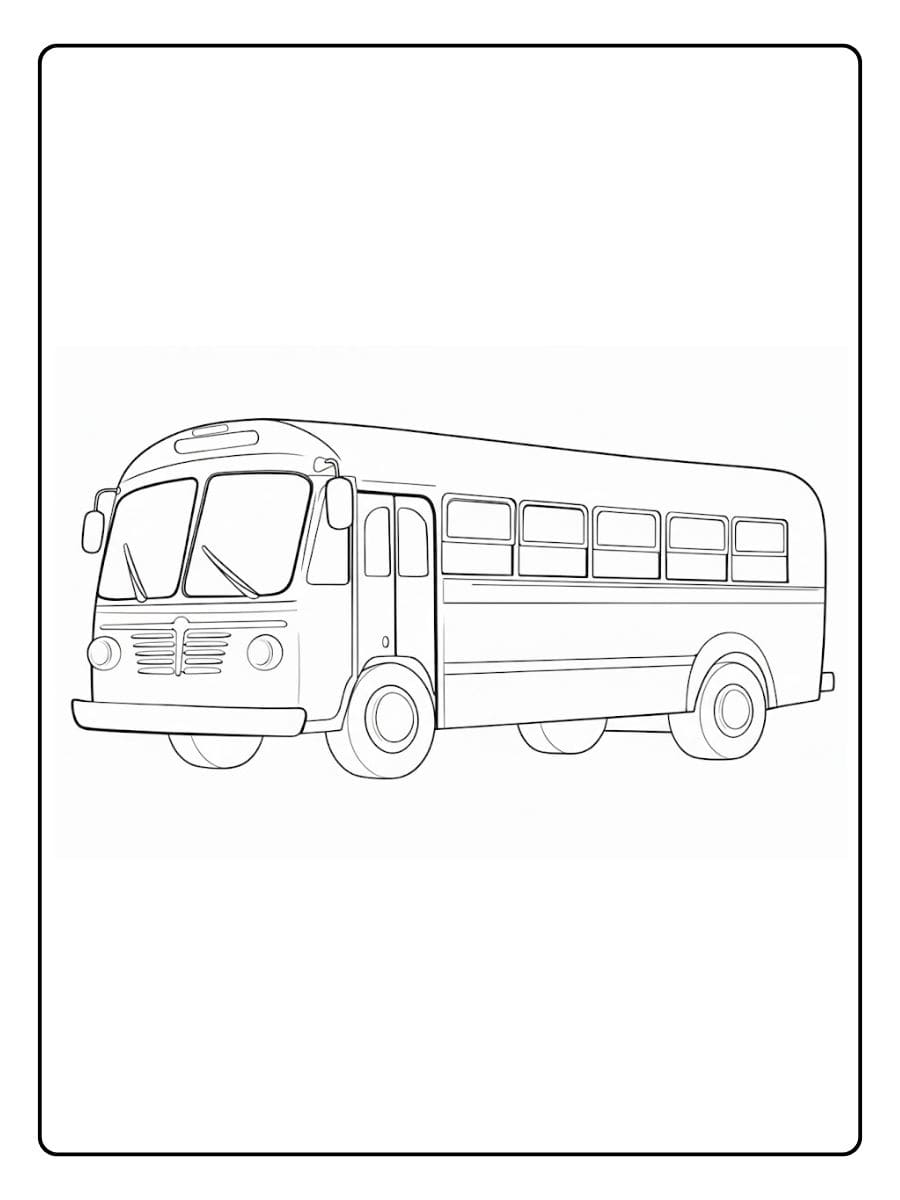 Oude schoolbus kleurplaat voertuigen