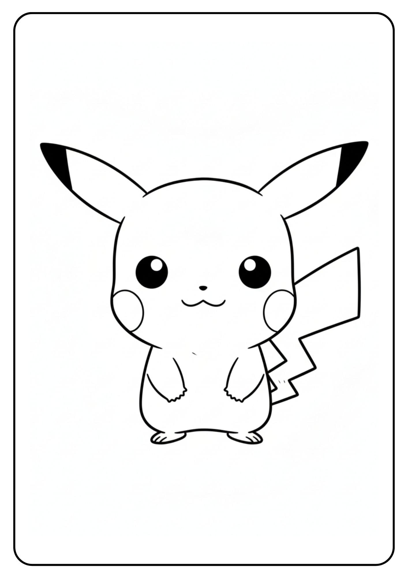 Pikachu kleurplaten schattig eenvoudig