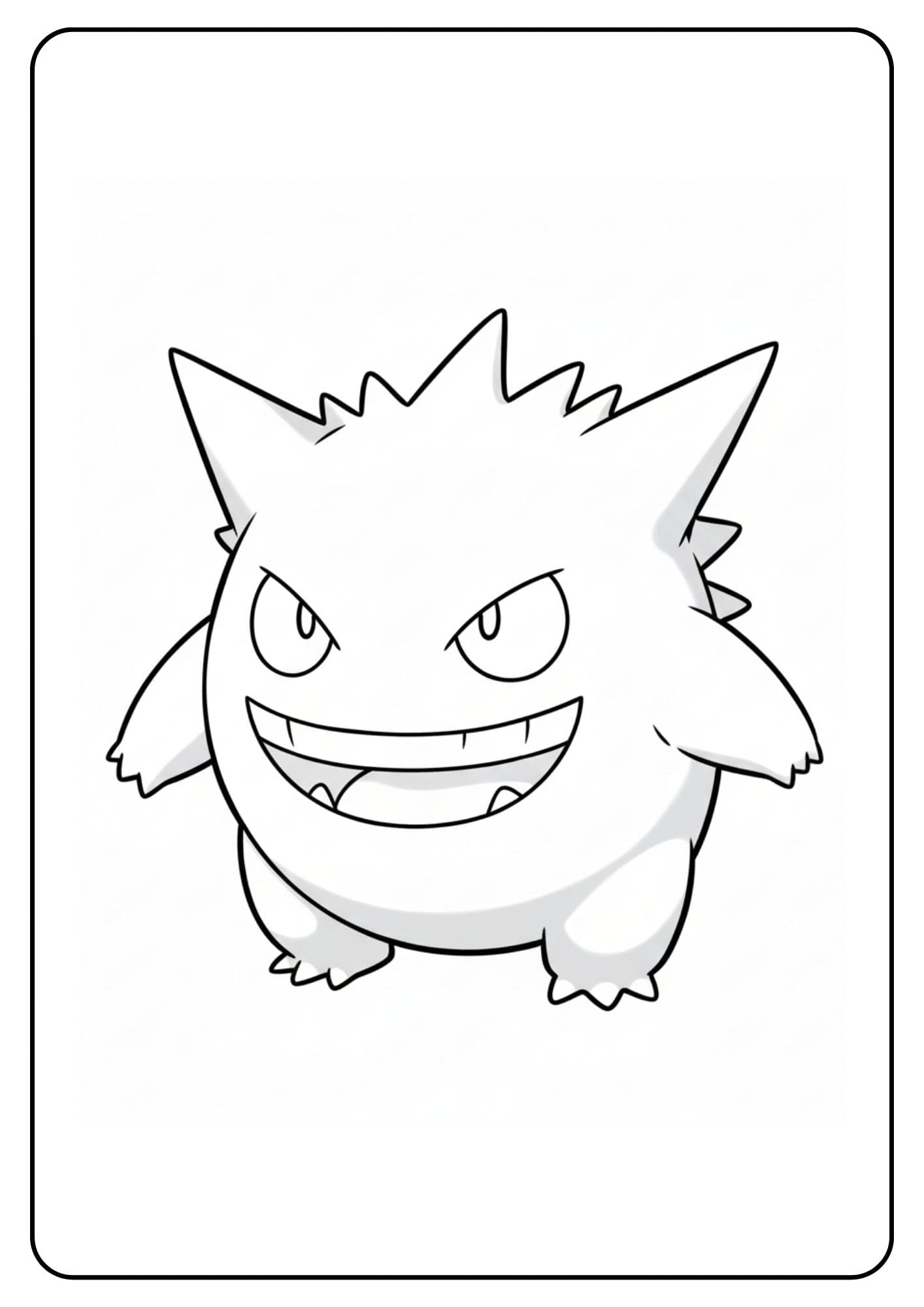 Pokemon kleurplaat Gengar schattig