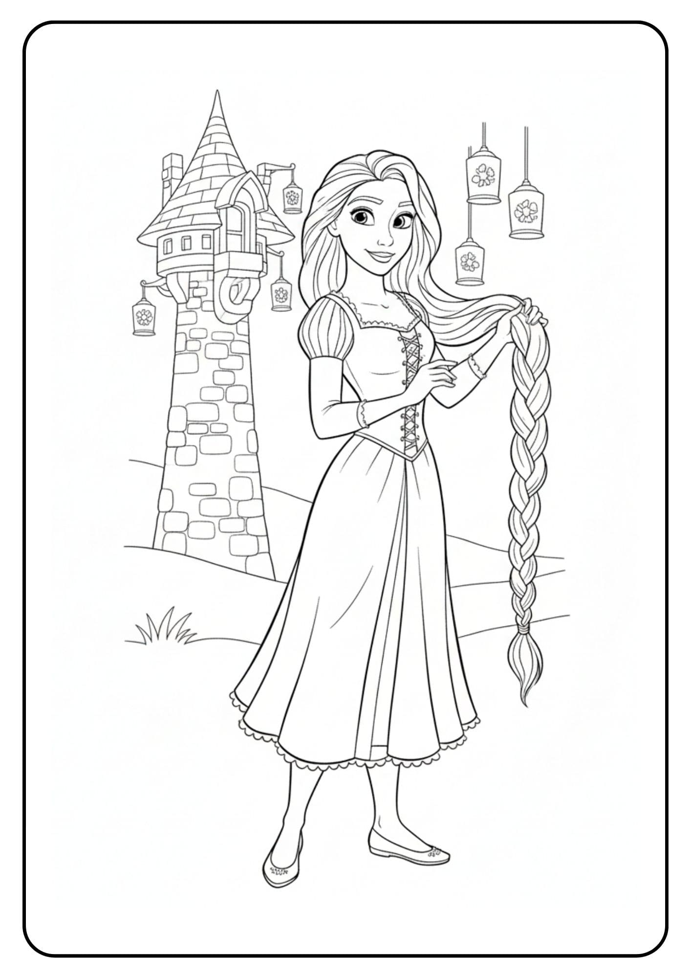 Rapunzel prinsessen kleurplaat disney