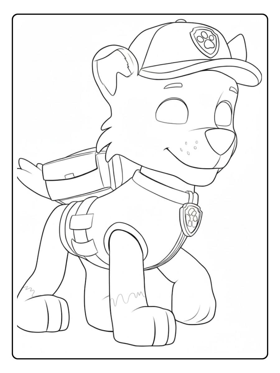 Rocky de recyclingpup kleurplaat Paw Patrol