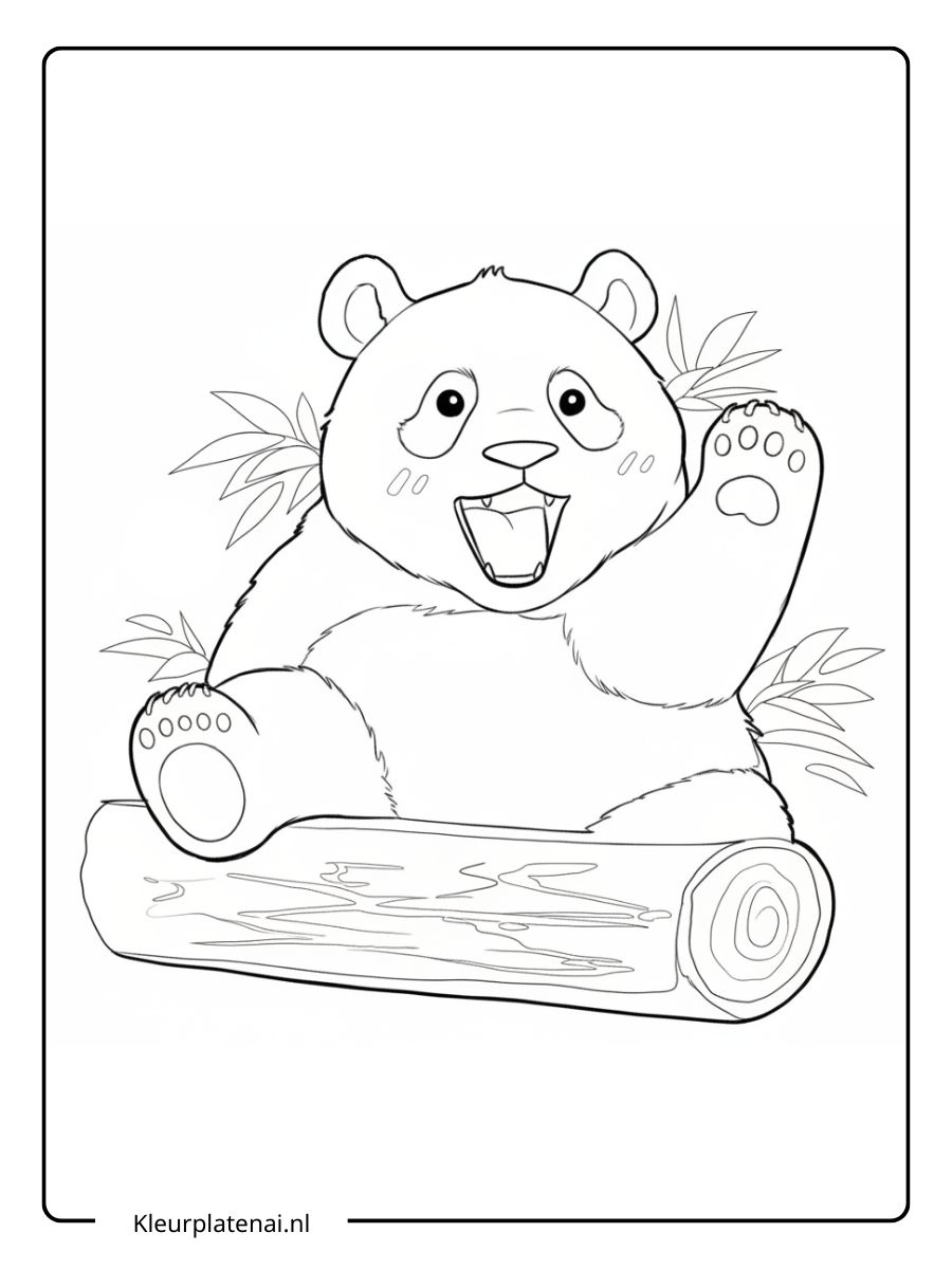 Schattige Panda Kleurplaat (2)
