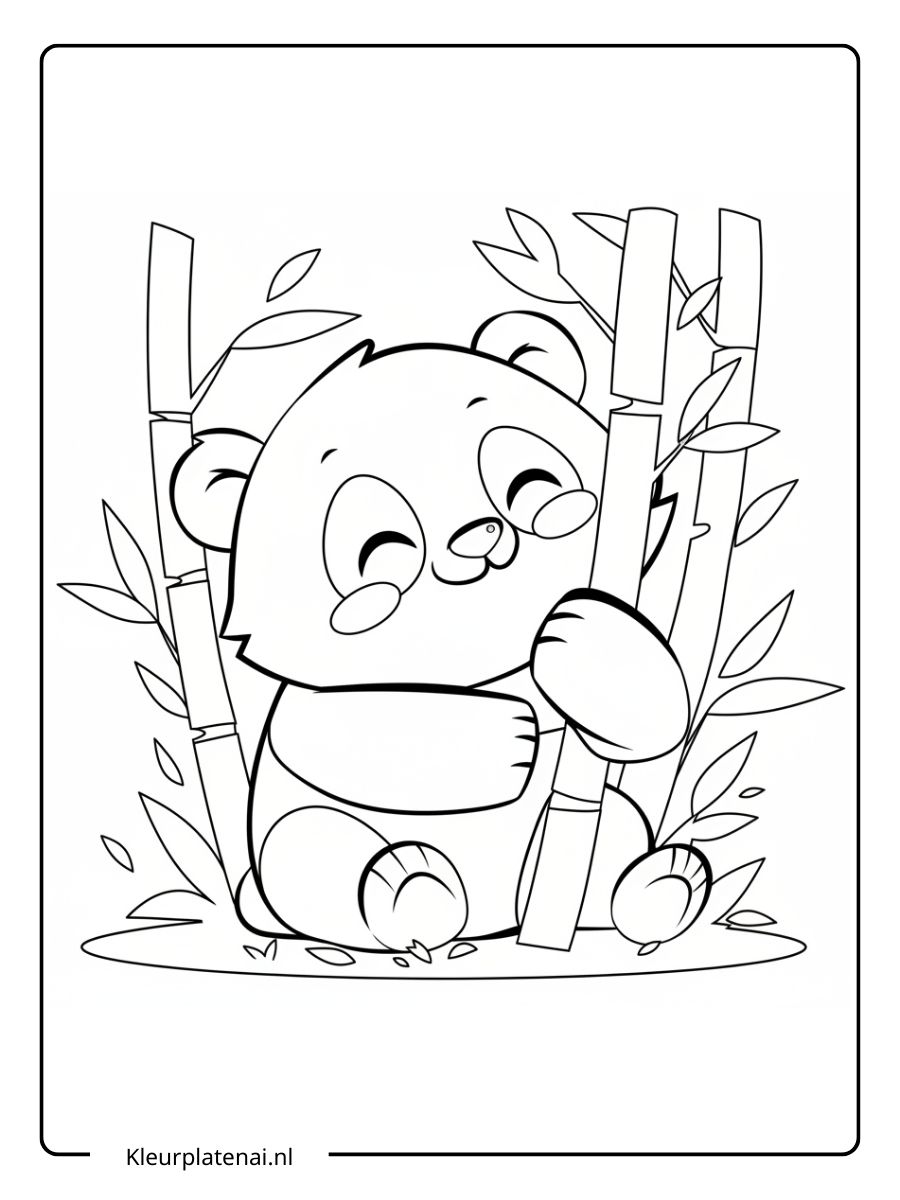 Schattige Panda Kleurplaat (4)