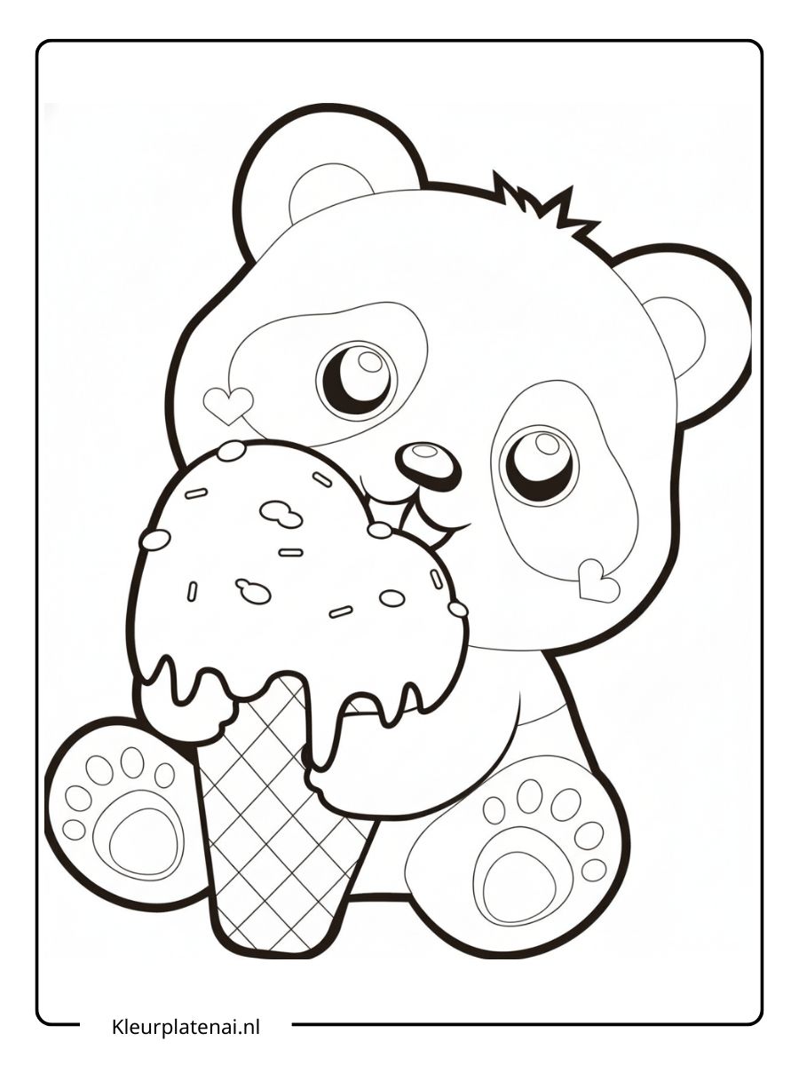 Schattige Panda Kleurplaat (5)