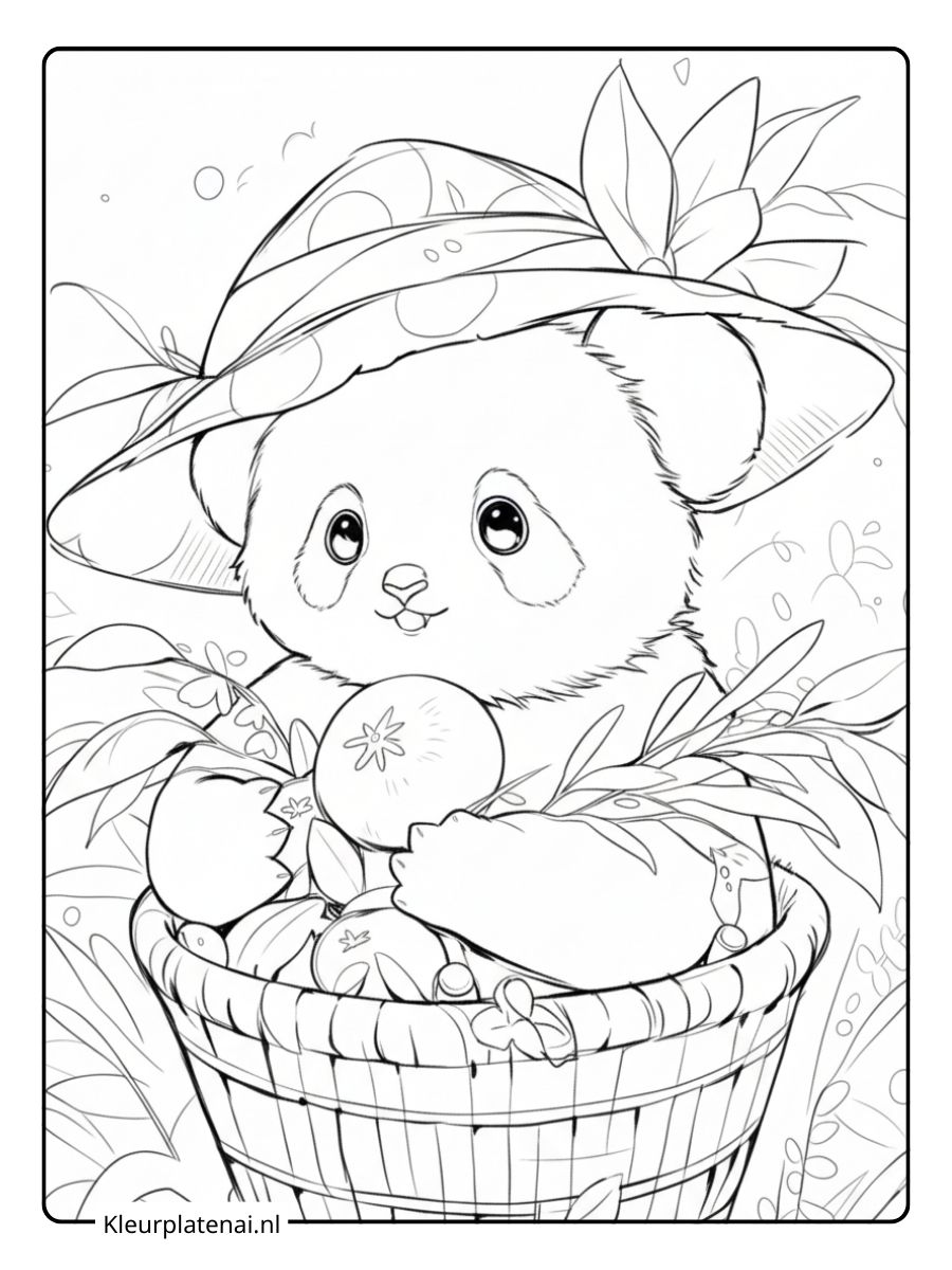 Schattige Panda Kleurplaat