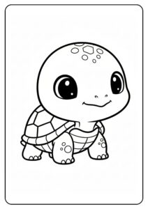 Schattige baby schildpad kleurplaat