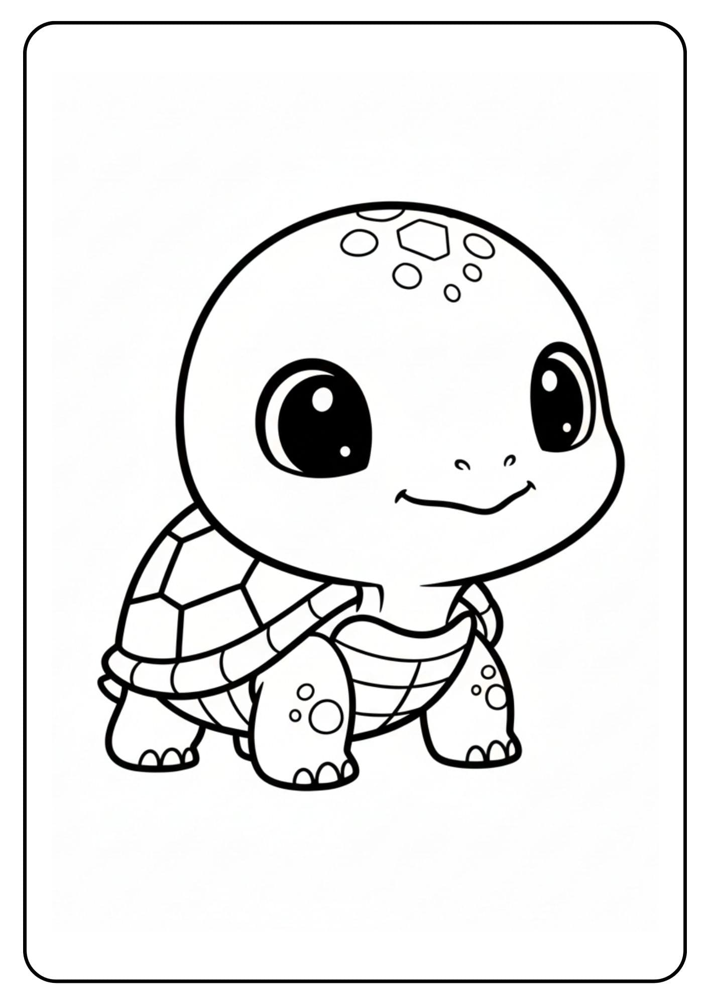 Schattige baby schildpad kleurplaat