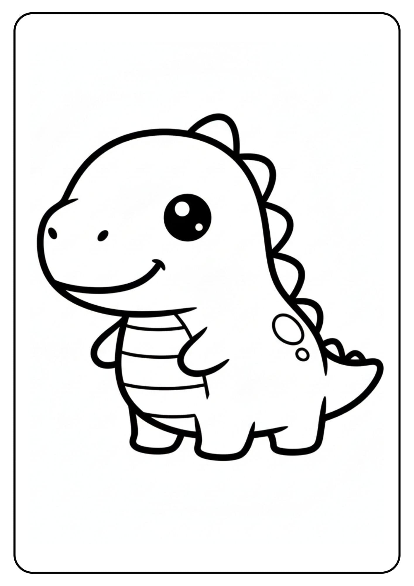 Schattige dino kleurplaat voor kinderen