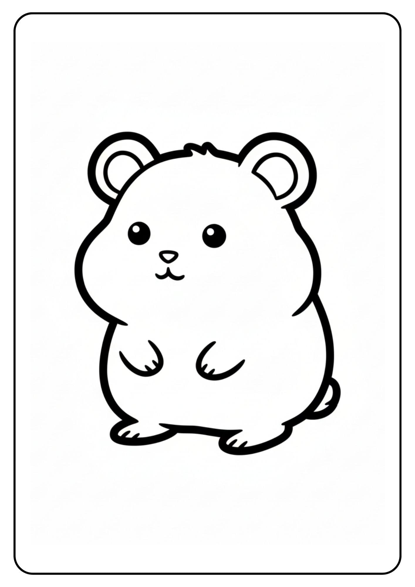 Schattige hamster eenvoudig dier kleurplaat