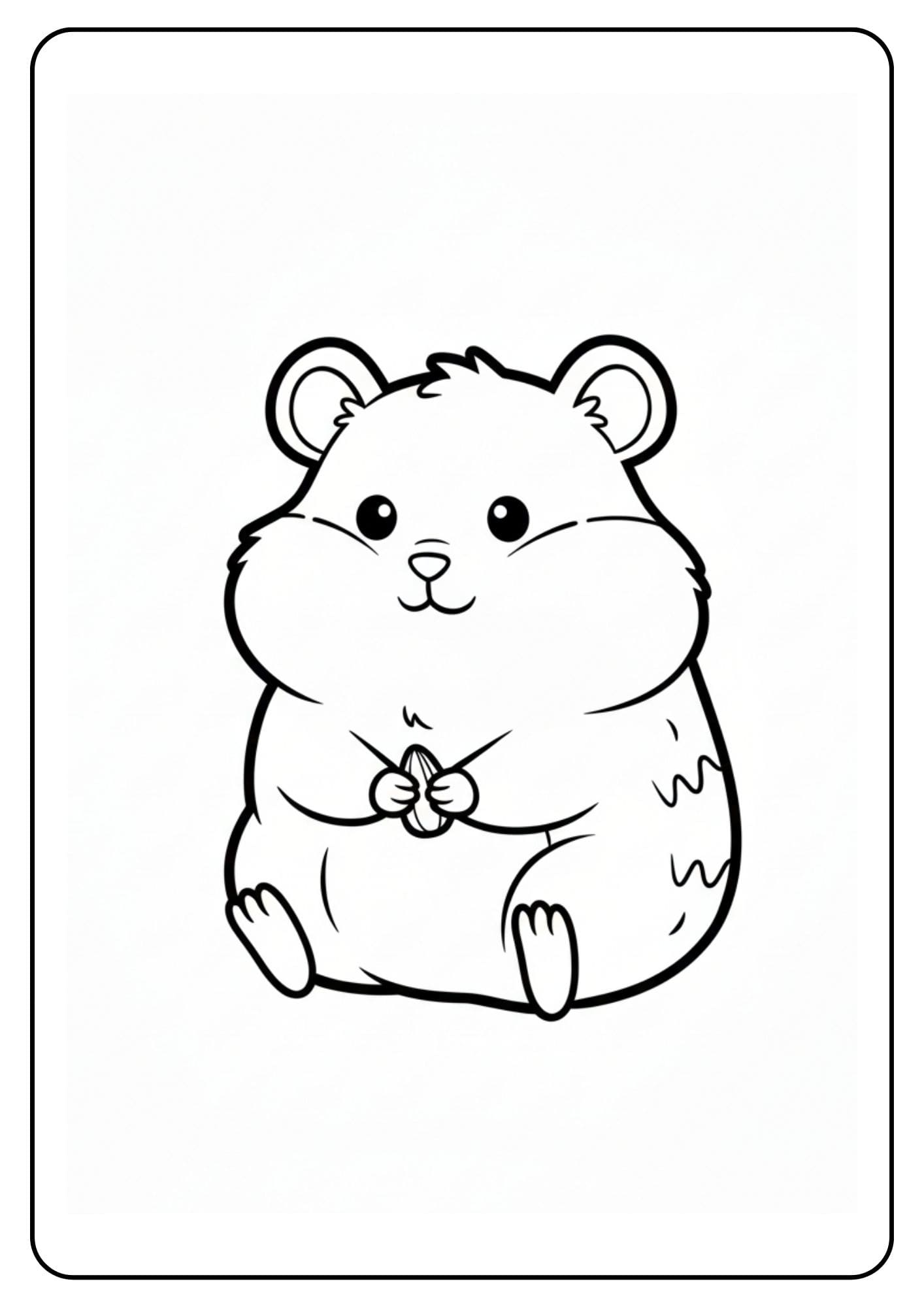 Schattige hamster in een cirkel kleurplaat