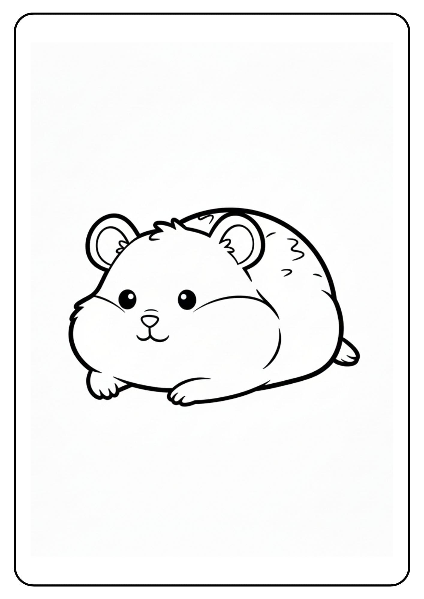 Schattige hamster liggend kleurplaat