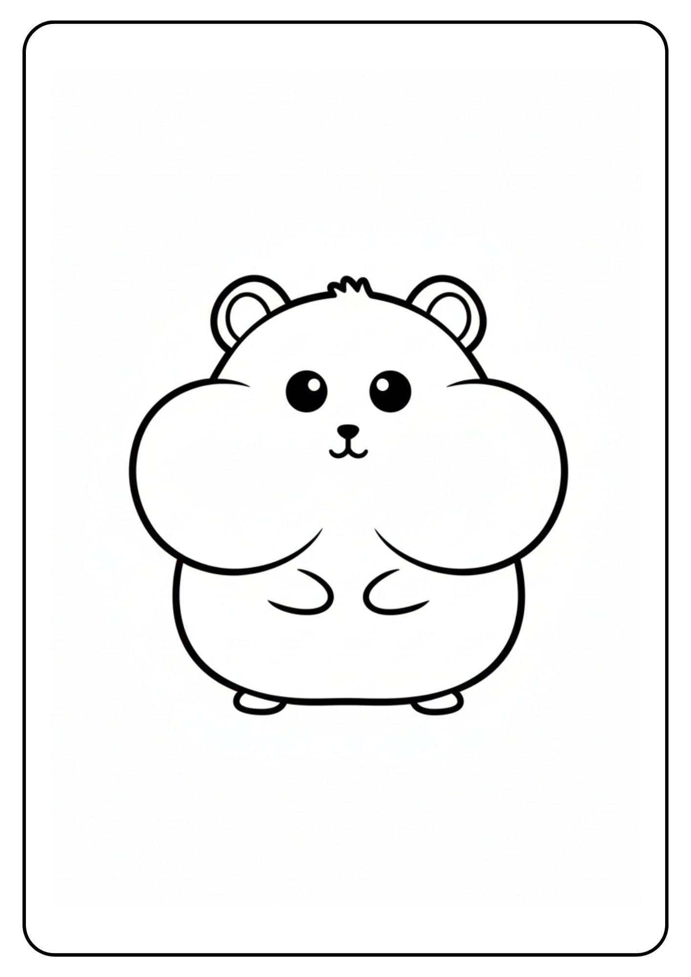 Schattige hamster met grote wangen kleurplaat
