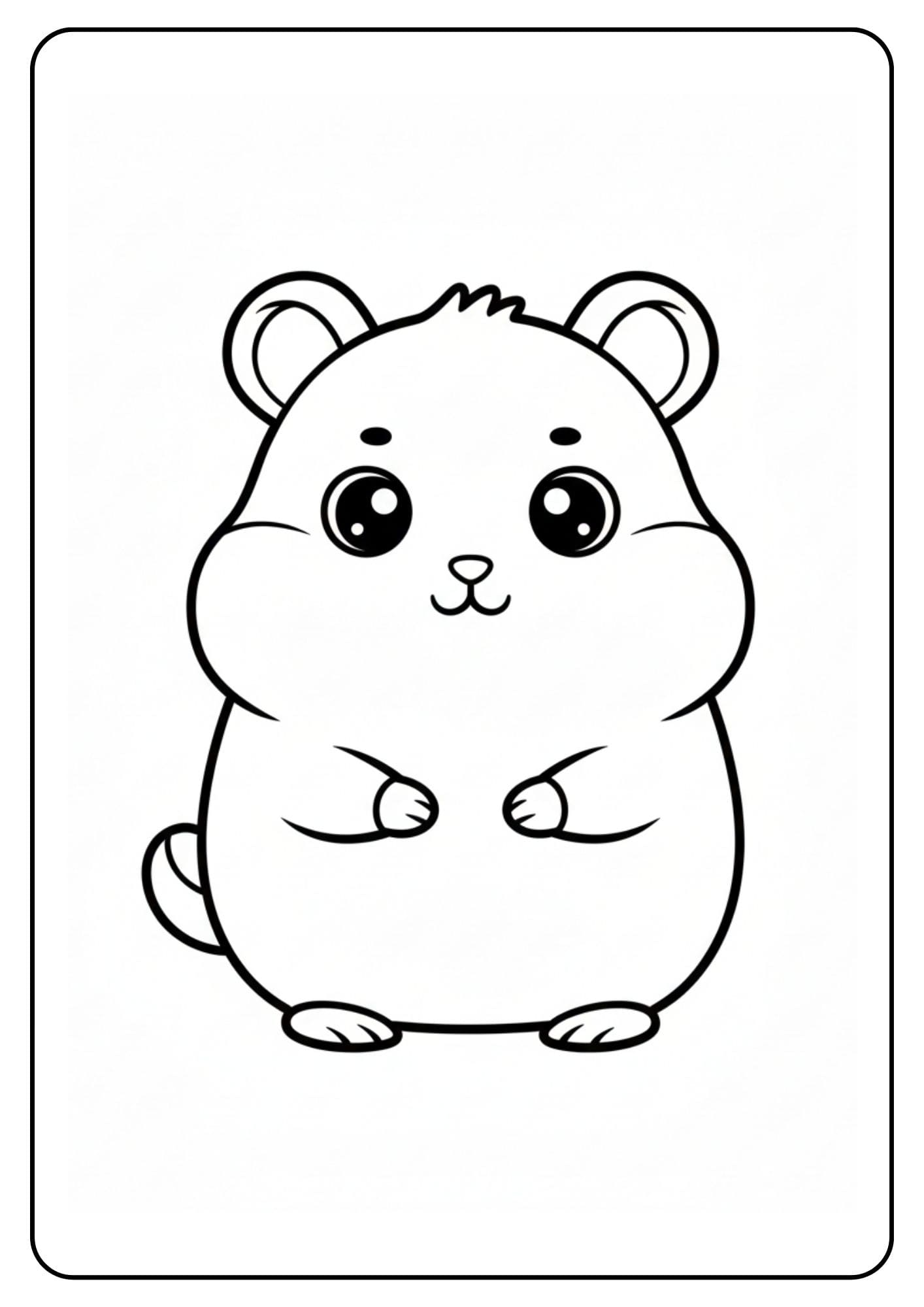 Schattige hamster met staartje kleurplaat