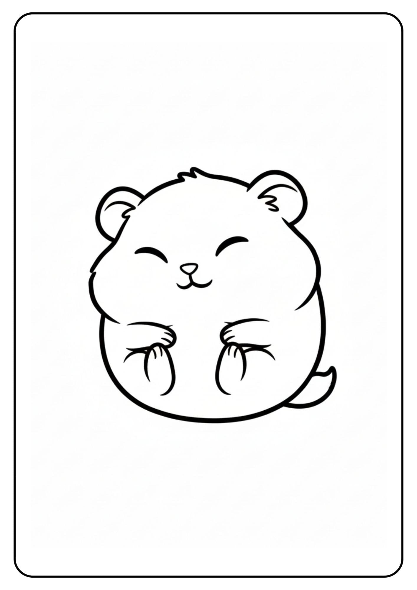 Schattige hamster slapend kleurplaat