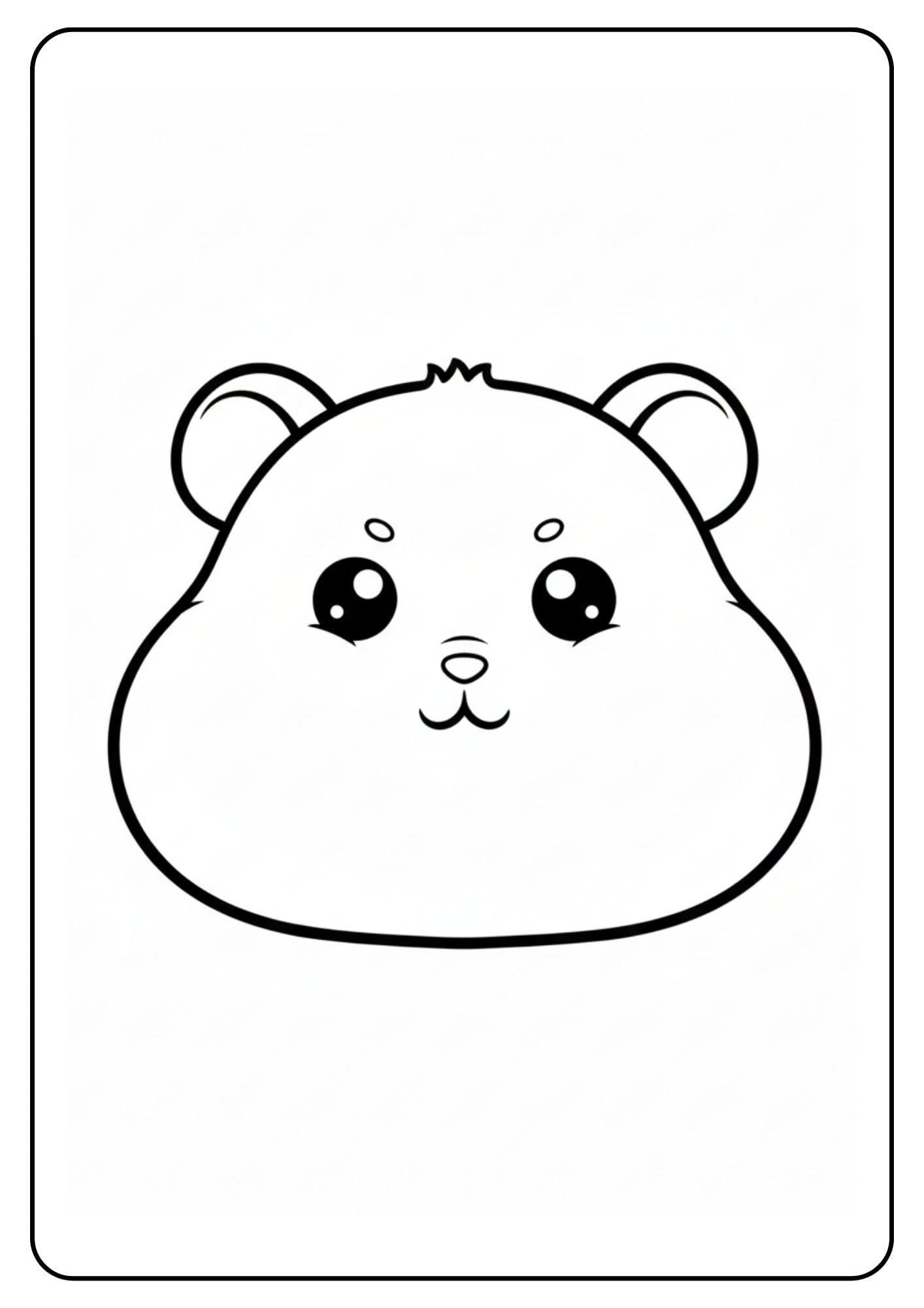 Schattige hamster van voren kleurplaat