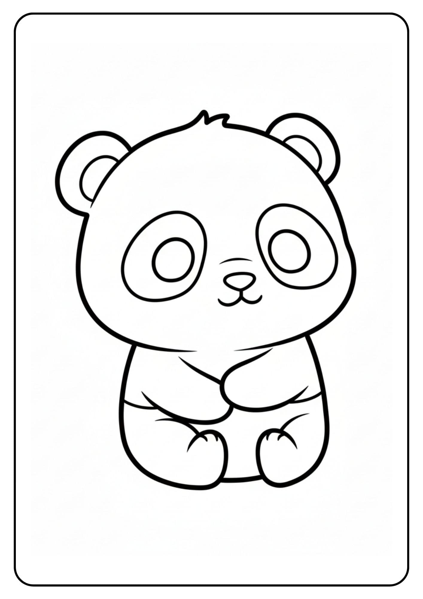 Schattige panda kleurplaat knuffel