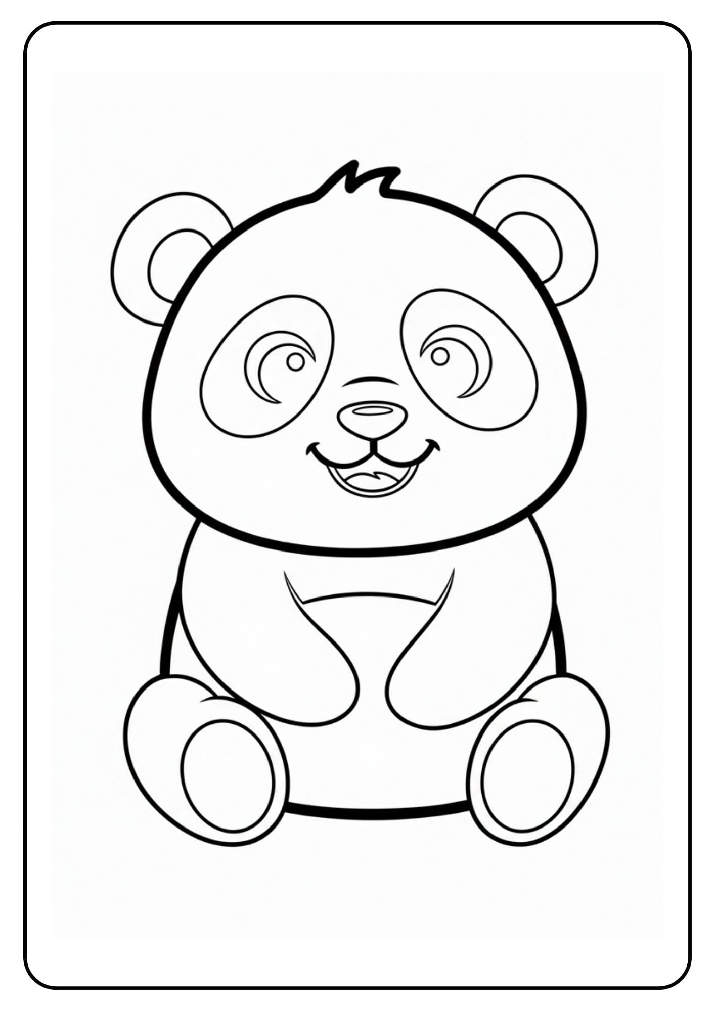 Schattige panda kleurplaat lachend