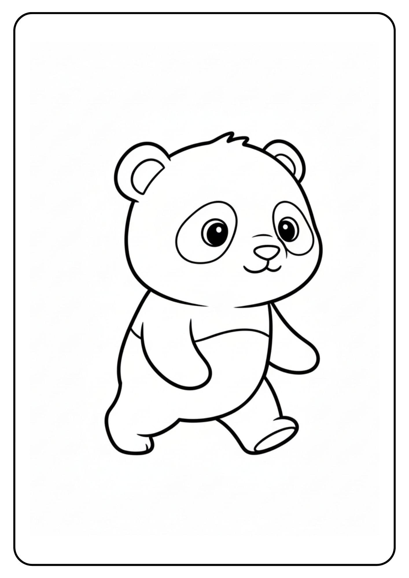 Schattige panda kleurplaat lopend