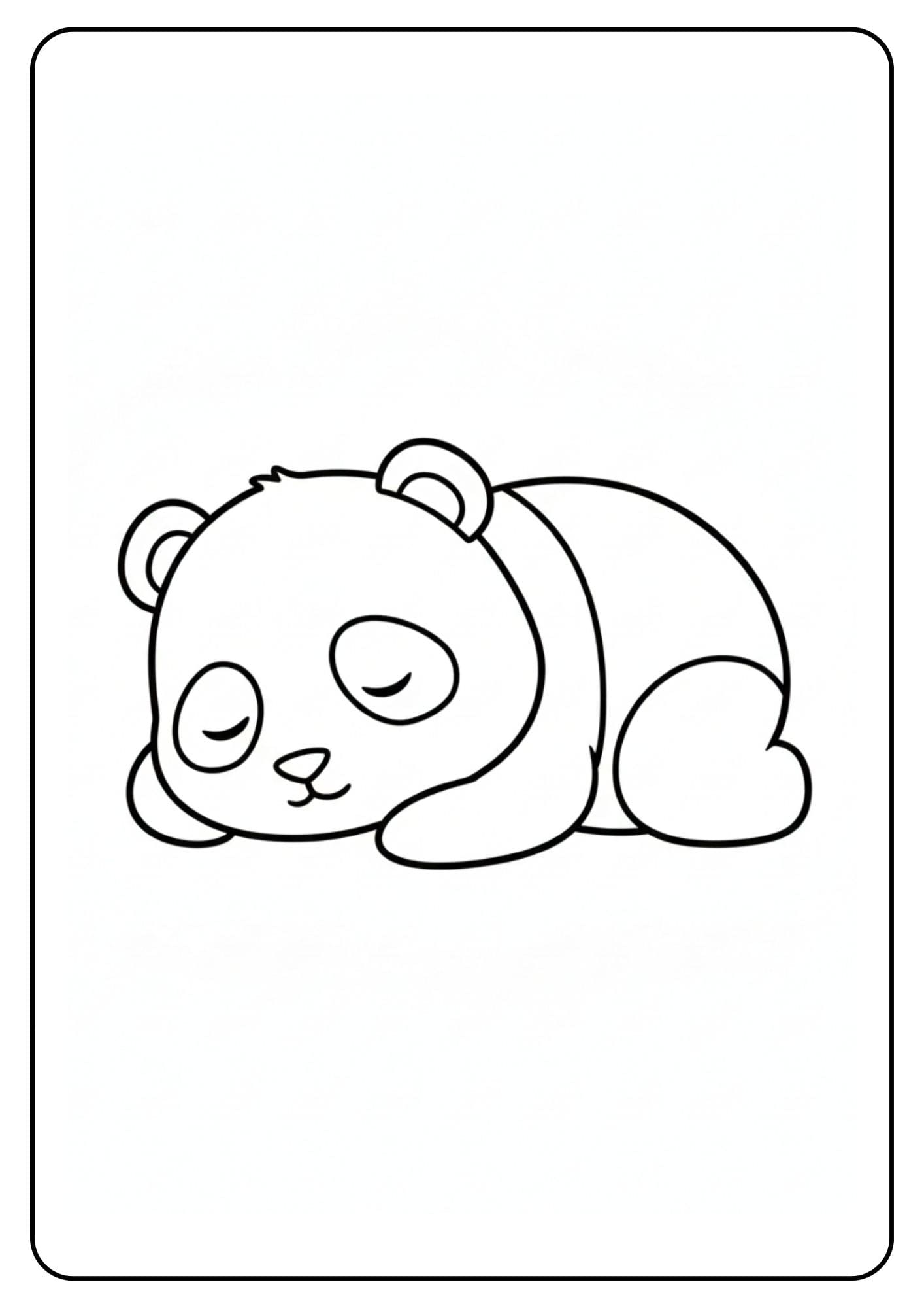 Schattige panda kleurplaat slapend