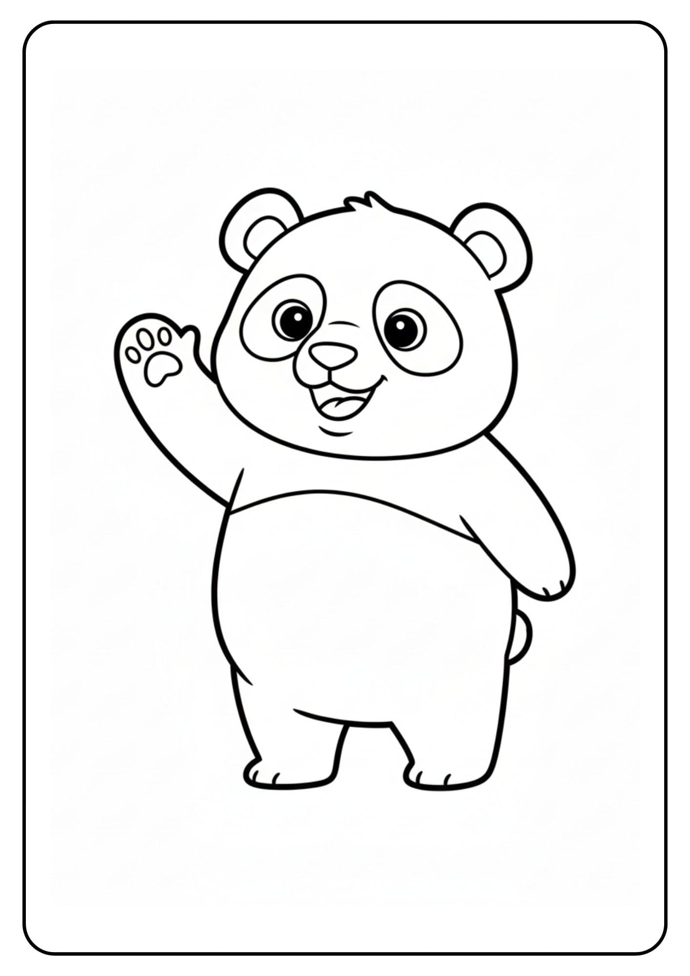 Schattige panda kleurplaat spelend